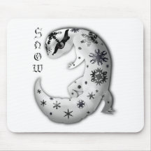Snowflakes Leopard Gecko Mouse Pads