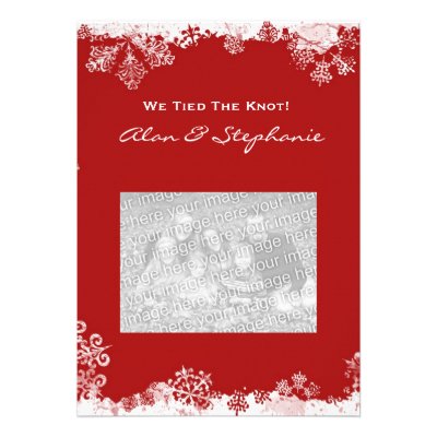 Snowflakes Marriage Announcement Cards