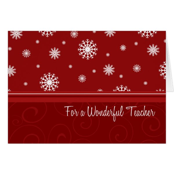 Snowflakes Merry Christmas for Teacher Card