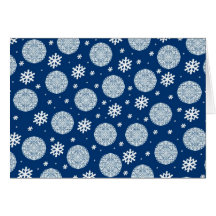 'Snowflakes' navy Greeting Card