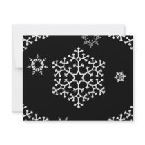 snowflakes_on_black invitations by CreativeColours snowflakes_on_black invitations