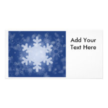 Snowflakes on Blue Christmas Design Photo Card Template