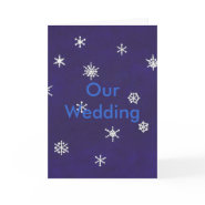 Snowflakes on blue, Our Wedding, invitations card