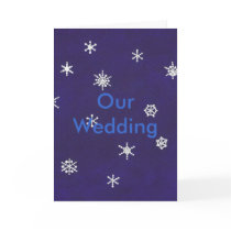 Snowflakes on blue, Our Wedding, invitations cards