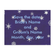 Snowflakes on blue, Save the date, postcards postcard