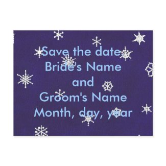 Snowflakes on blue, Save the date, postcards postcard
