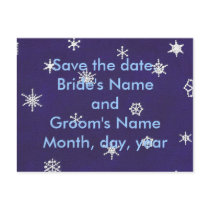 Snowflakes on blue, Save the date, postcards