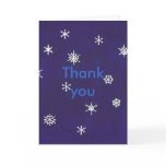 Snowflakes on blue, Wedding Thank you cards