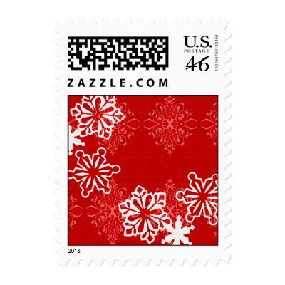 Snowflakes on Brocade Stamp by litabug