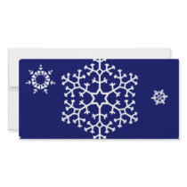 snowflakes_on_dark_blue custom photo card