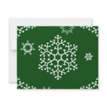 snowflakes_on_dark_green invitations by CreativeColours snowflakes_on_dark_green invitations