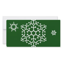 snowflakes_on_dark_green photo cards by CreativeColours snowflakes_on_dark_green photo cards