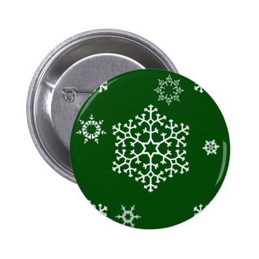 snowflakes_on_dark_green pin
