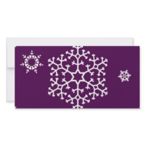 snowflakes_on_dark_magenta photo cards by CreativeColours snowflakes_on_dark_magenta photo cards