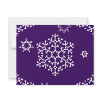 snowflakes_on_dark_purple invitations by CreativeColours snowflakes_on_dark_purple invitations
