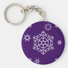snowflakes_on_dark_purple key chains