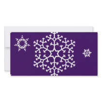 snowflakes_on_dark_purple photo cards by CreativeColours snowflakes_on_dark_purple photo cards