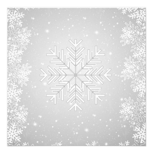 Snowflakes on gray background Wedding Shower Personalized Invite
