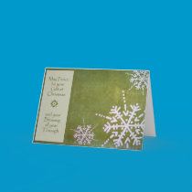 Snowflakes on Green cards