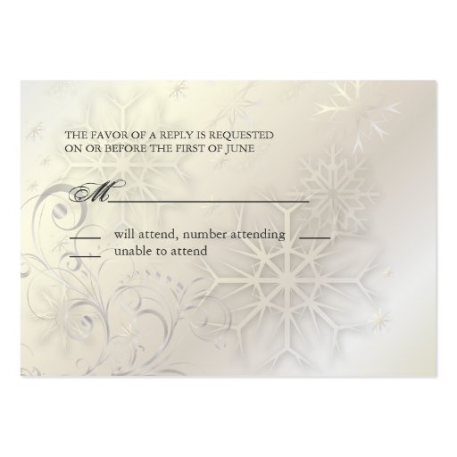 Snowflakes on Ice RSVPs, Chubby Bizcards Business Card Template (back side)