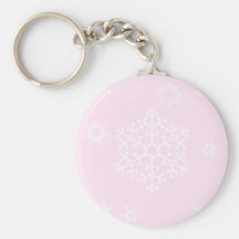 snowflakes_on_light_pink key chain