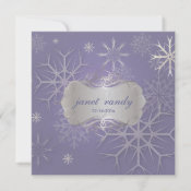Snowflakes on lilac, Winter Wedding Invitations invitation