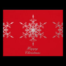 Snowflakes on red Christmas Invitation invitations