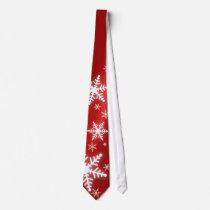 Snowflakes On Red tie by BluePlanet Snowflakes On Red tie