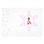 Snowflakes Onederland 1st Birthday Pink invitations
