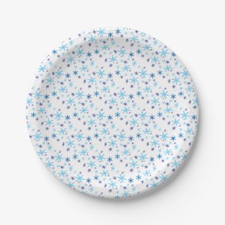 Snowflakes Paper Plates