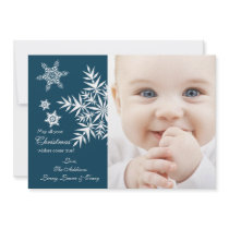 Snowflakes - Photo Holiday Card Announcement