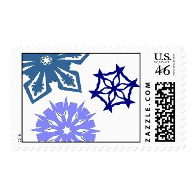 snowflakes postage stamps by cupsarefull