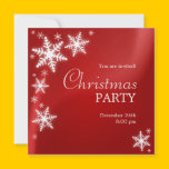 Snowflakes Red Christmas Party invitation