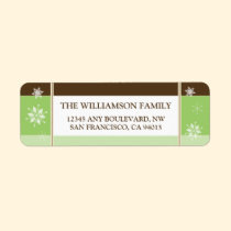 Snowflakes Return Address Labels (green) labels