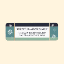 Snowflakes Return Address Labels (navy) labels