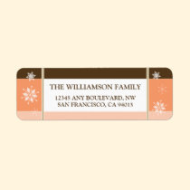 Snowflakes Return Address Labels (peach) labels
