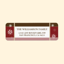 Snowflakes Return Address Labels (red) labels