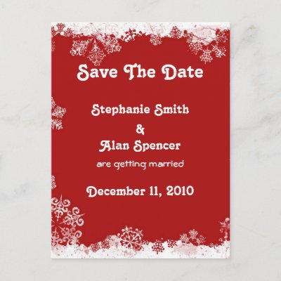 Snowflakes Save The Date Postcards