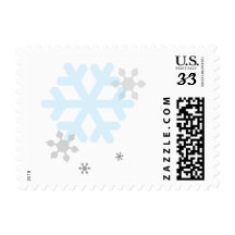 Snowflakes Small Square Postcard Stamp