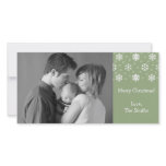Snowflakes & Snow Christmas Photocard (Sage Green)