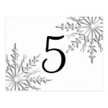 Snowflakes Table Number Postcards