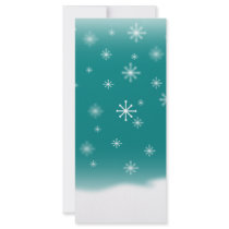 SNOWFLAKES TEAL RACK CARD DESIGN