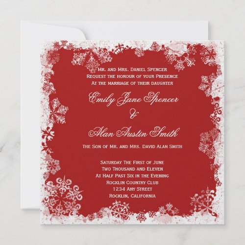 Snowflakes Wedding Invitation invitation