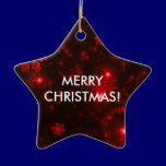 Snowflakes with Red Background Ornament ornaments