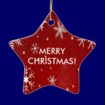 Snowflakes with Red Background ornaments
