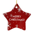 Snowflakes with Red Background ornament