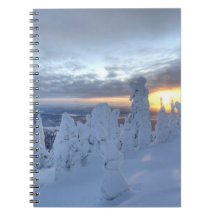 Snowghosts at sunset at Whitefish Mountain Notebook