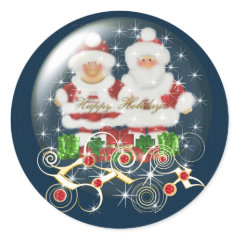 Snowglobe Santa Christmas Sticker