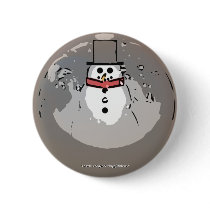 Snowglobe Snowman - Button
