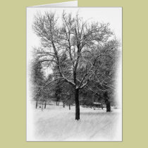 Snowing at the park cards
